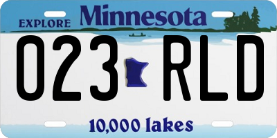 MN license plate 023RLD
