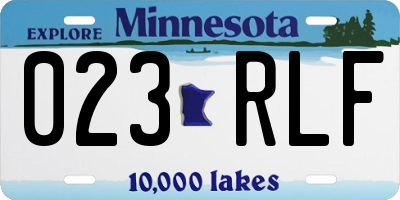 MN license plate 023RLF