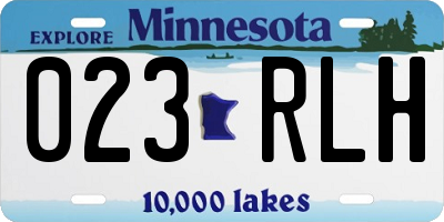 MN license plate 023RLH