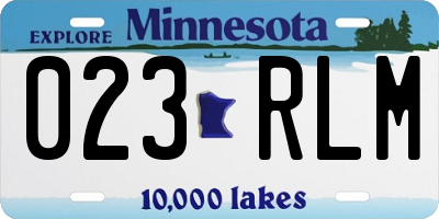 MN license plate 023RLM
