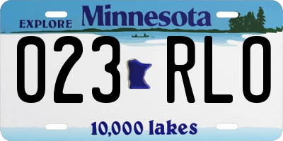 MN license plate 023RLO