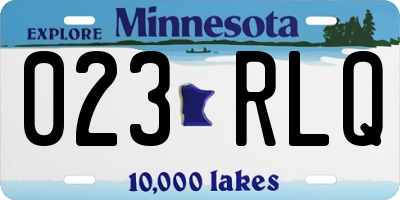 MN license plate 023RLQ