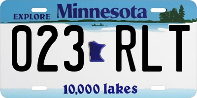 MN license plate 023RLT