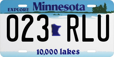 MN license plate 023RLU