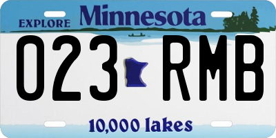 MN license plate 023RMB