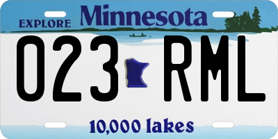 MN license plate 023RML
