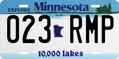 MN license plate 023RMP
