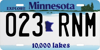 MN license plate 023RNM