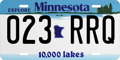 MN license plate 023RRQ
