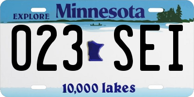 MN license plate 023SEI
