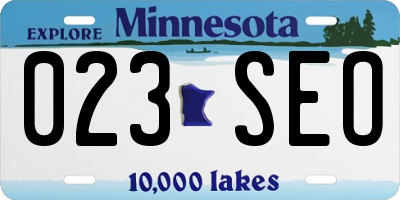MN license plate 023SEO