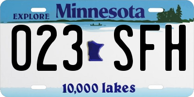 MN license plate 023SFH