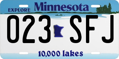 MN license plate 023SFJ