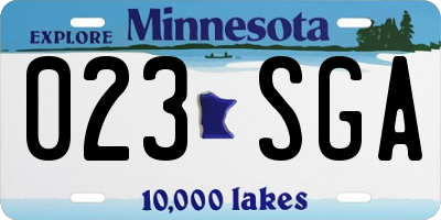 MN license plate 023SGA
