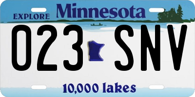 MN license plate 023SNV