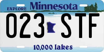 MN license plate 023STF