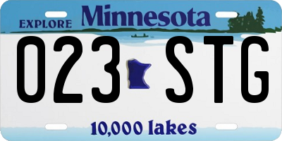 MN license plate 023STG