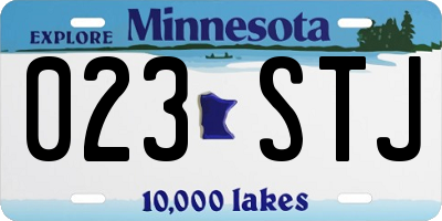 MN license plate 023STJ