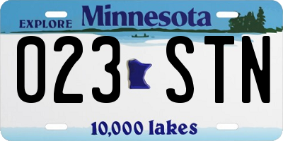 MN license plate 023STN