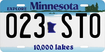 MN license plate 023STO