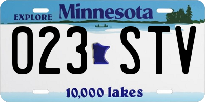 MN license plate 023STV