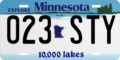 MN license plate 023STY