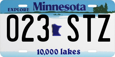 MN license plate 023STZ