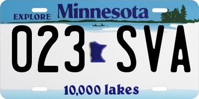 MN license plate 023SVA
