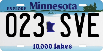 MN license plate 023SVE