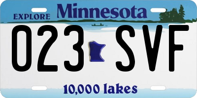 MN license plate 023SVF