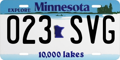 MN license plate 023SVG