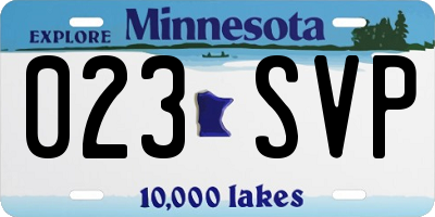 MN license plate 023SVP