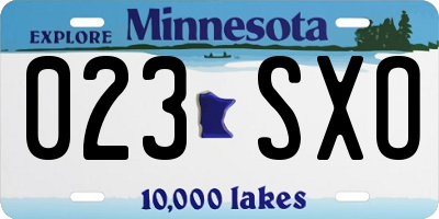 MN license plate 023SXO