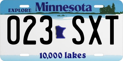 MN license plate 023SXT