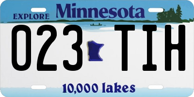 MN license plate 023TIH