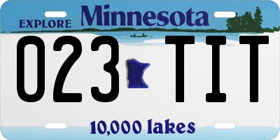 MN license plate 023TIT