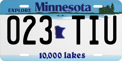 MN license plate 023TIU