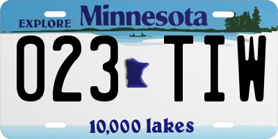MN license plate 023TIW