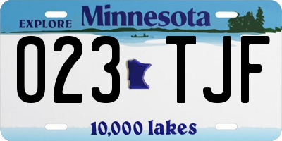 MN license plate 023TJF