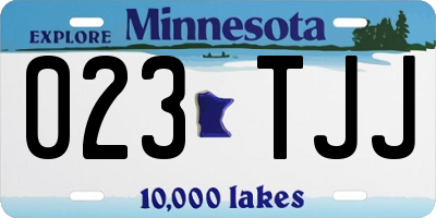 MN license plate 023TJJ