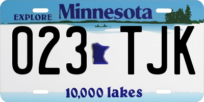 MN license plate 023TJK