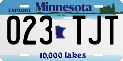 MN license plate 023TJT