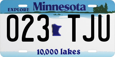 MN license plate 023TJU
