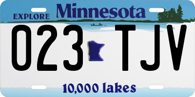 MN license plate 023TJV