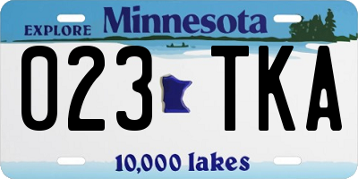 MN license plate 023TKA