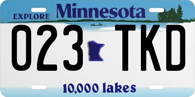 MN license plate 023TKD