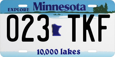 MN license plate 023TKF