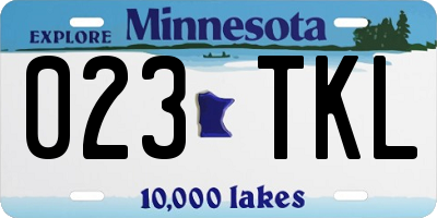 MN license plate 023TKL