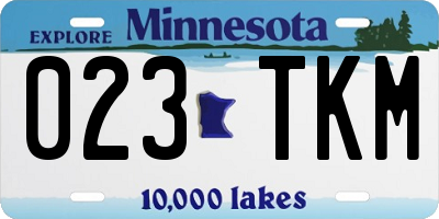 MN license plate 023TKM