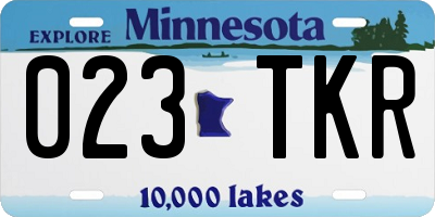 MN license plate 023TKR